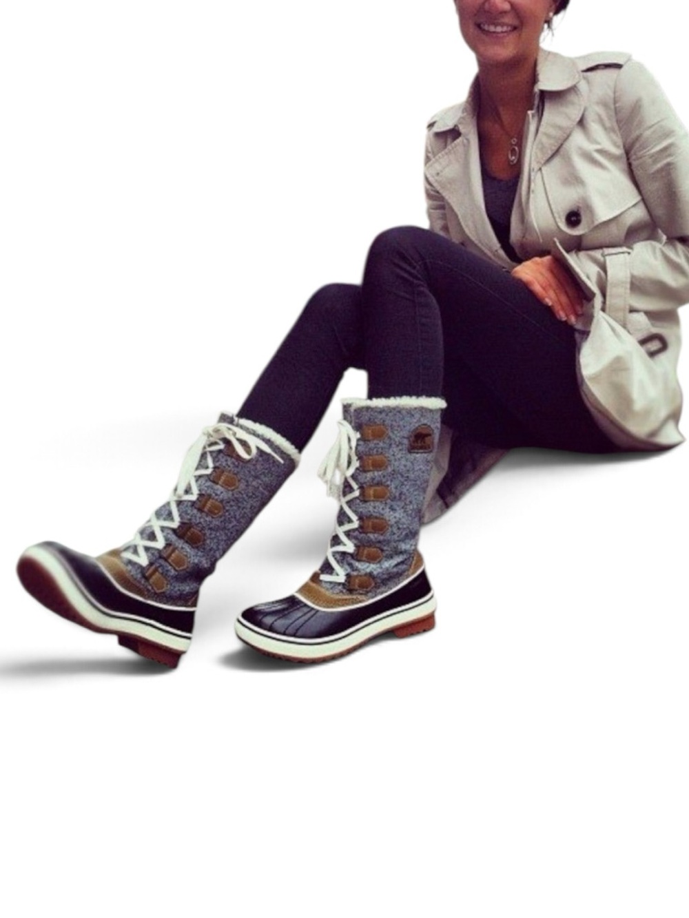SOREL Tivoli High Grey Black Winter Boots